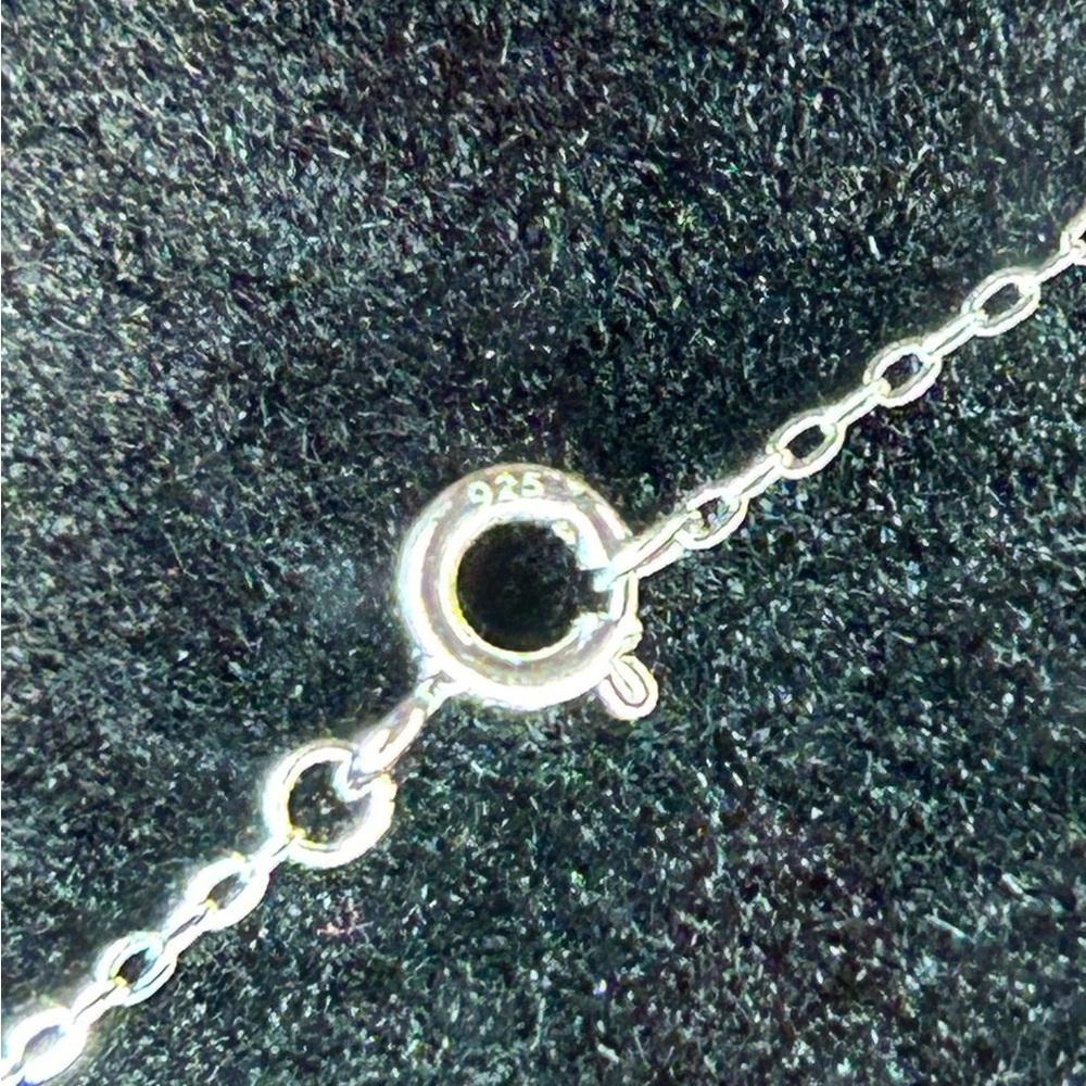 Sterling Silver & 3 Stone Moissanite Necklace - Picture 7 of 10